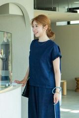 fog linen work ユリア　トップス　ブルーインディゴ
