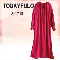 バレンタインセール【美品】穴口恵子着用 ロングワンピース　TODAYFULO　ナイロン100％