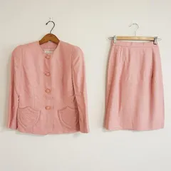 #anc ジュンアシダ junashida セットアップ 7 ピンク スカートスーツ ノーカラー レディース [888232]