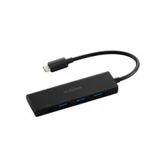 【新品・7営業日以内発送】ELECOM エレコム U3HC-H040PBK USB Type－C ハブ USB3．2 Gen1 USB－A ×3 USB－C ×1 PD対応 85W バスパワー／セルフパワー 両対応 薄型 ケー【沖縄離島販売不可】