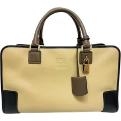 【LOEWE/ロエベ】アマソナ36 ハンドバッグ レザー ベージュ/ブラックレザー レディース 【中古】【真子質店】【BL】
