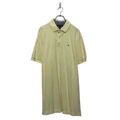 TOMMY HILFIGER 半袖 無地 ポロシャツ トミーヒルフィガー XL ライトイエロー ワンポイントロゴ 古着卸 アメリカ仕入 a605-7165
