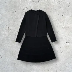 イタリア製 SHE'S SO ニット風 ジャージー セットアップ ノーカラー ジャケット カーディガン & ノースリーブ ワンピース ドレス 42