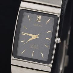 【ケース付】SEIKO ドルチェ 腕時計 タングステン メンズ オクタゴン 黒 ケース付】SEIKO ドルチェ 腕時計 タングステン メンズ