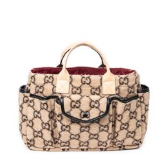 GUCCI グッチ チルドレンズ GG プリント トートバッグ ベージュ/ブラック GG ウール キャンバス A