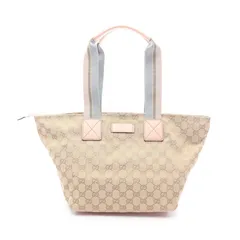 グッチ GUCCI トートバッグ GGキャンバス シェリーライン 131230 ベージュ キャンバス レザー ハンドバッグ レディース Used B