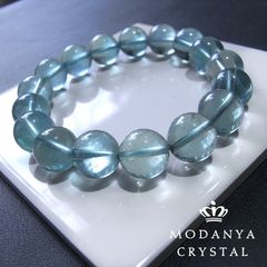 [beads563]グリーンフローライト12mm ブレスレット 17粒（天然石/ビーズ）