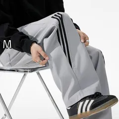 [M]秋冬 メンズ  服 シンプル ファッション オシャレ 大人 かっこいい 大きいサイズ ストリート 紳士服  ストライプ パンツ アメリカン ストライプ カジュアル パンツ ストレート レッグ スウェットパンツ