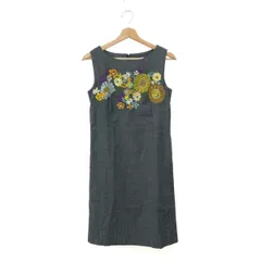 49AV.Junko shimada 49アベニュージュンコシマダ 花柄刺繍ノースリーブワンピース サイズ:38 麻混    グレー レディース / 240001157594のサムネイル