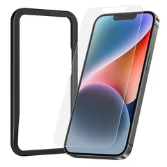 NIMASO アンチグレア iPhone 14 用/iPhone 13 Pro 用/iPhone 13 用 ガラスフィルム 液晶 保護 フィルム アイフォン14/13プロ/13 対応 6.1インチ用 反射防止 さらさら ゲームフィルム ガイド枠付き 1枚セ 0