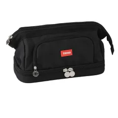 TOMMYFIELD 筆箱 韓国 ペンケース 大容量 シンプル おしゃれ 小物収納 ペンケース (黒) [黒]