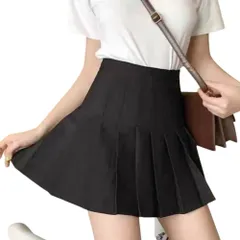☆ ブラック ☆ Mサイズ ☆ スカート インナーパンツ付き kskirt002 ミニスカート プリーツ インナー付き パンツ付き インナーパンツ付き キュロットスカート プリーツスカート テニススカート ショート丈 膝上丈 ひざ上 ハイウエスト チアガール