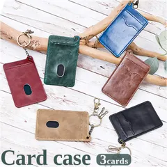 ☆ キーケース カードケース キーホルダー ysca5328 カードキーケース メンズ カードケース スリム キーホルダー カードキー 3枚収納 定期入れ パスケース キーリング 合皮 PUレザー セキュリティカード 免許証 社員証 ICカード レディース