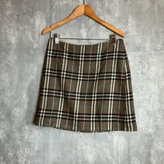 バーバリーブルーレーベル ミニスカート ノバチェック 裏地付き モカ Mサイズ相当 ★お値段交渉を受け付けます。【A0161】
