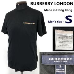 BURBERRY LONDON/バーバリー★ノバチェック柄ポケット/半袖Ｔシャツ【メンズ:S/黒/black】香港製/ラウンドネック/Tops◆BJ084-i