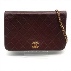   良品 CHANEL シャネル ココマーク マトラッセ チェーン プッシュロック ラムスキン ブラウン ショルダー バッグ かばん 鞄 カバン k5894