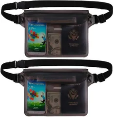 NASSIA 防水ポーチ 2個セット IPX8 スマホケース(ブラック2個セット)