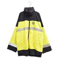 VETEMENTS (ヴェトモン) 20AW ANARCHY REFLECTOR JACKET アナーキーロゴプリントナイロントラックジャケット MAH20JA205 ネイビー/イエローのサムネイル