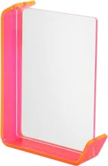 Queen-b フォトフレーム アクリル クリア おしゃれ 写真立て 卓上 スタンド ディスプレイ 展示 両面 透明 ハガキ ポストカード インテリア 飾り 装飾(ピンク,  小)