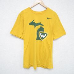 L/古着 ナイキ NIKE 半袖 ブランド Tシャツ メンズ W コットン クルーネック 黄 イエロー 25jun06 中古