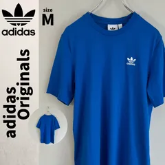 ☆刺繍ロゴ adidas Originals Tシャツ 鮮やかブルー トップス