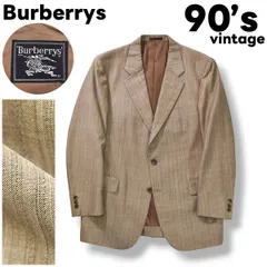 90s ヴィンテージ バーバリー Burberrys 2B シングル テーラード ジャケット 背抜き ノッチドラペル センターベント AB5 ストライプ柄 ライトブラウン メンズ