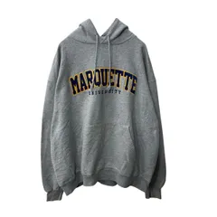 Champion ロゴ スウェット パーカー XL 杢ライトグレー チャンピオン プルオーバー カレッジロゴ 裏起毛 古着卸 アメリカ仕入 a708-5542