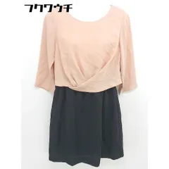 ◇ green label relaxing UNITED ARROWS 七分袖 ミニ ワンピース コーラル ブラック系 レディース  【1109090019073】