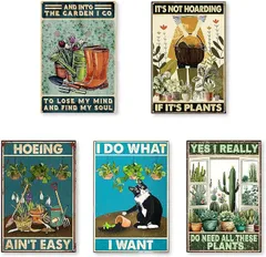 Lezalic ブリキ 看板 ガーデニング 壁飾り 床置き プレート 庭 ガーデン ケア ワーク インテリア レトロ 雑貨 ヴィンテージ風 アンティーク調( ガーデンver4)