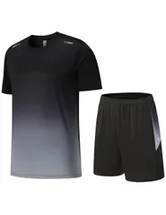 【新品】トレーニングウェア ランニングウェア カジュアル ショートパンツ 薄手 半袖tシャツ 吸汗速乾 上下セット 無地 メンズ 通気防臭夏 スポーツウェア 部屋着 Leaves] 大きいサイズ [Wisdom