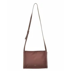 【agnesb.VOYAGE】スタッズデザイン ナイロン×レザーショルダーバッグ