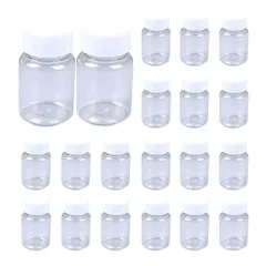 人気  保存ボトル 小分けボトル 広口瓶 密閉容器 プラスチック サンプルボトル 保存瓶 トラベルボトル クリア素材 ミニボトル瓶 蓋つき 密閉 中身が確認できる 旅行 化粧品 実験室 ハンドメイドパーツ 液体 粒体 20ml 20個セット