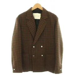 マッキントッシュ MACKINTOSH ダブルブレストテーラードジャケット ダブル ノーベント 千鳥格子柄 ウール 38 M 茶 ブラウン D-MJ007 /YTのサムネイル