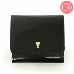 新品 AMI PARIS アミパリス USL708.AL0139 001 グレーズドレザー Paris Paris コンパクトウォレット 二つ折り財布