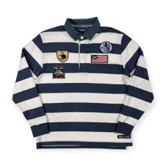 McGREGOR マクレガー ワッペン付き ボーダー柄 長袖 ラガーシャツ ポロシャツ サイズ L /メンズ