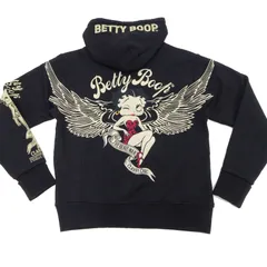 ベティ・ブープ ブレイブマン パーカー エンジェルウィング ベティちゃん 裏毛スウェット フーディ BBB-2457 ブラック 