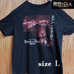 【古着】進撃の巨人 半袖Tシャツ L 黒 USA製 アメリカ古着 アニメ ヴィンテージ
