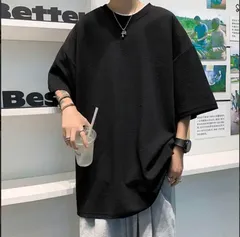 メンズ 大きいサイズ ストリート 吸水速乾 ストレッチ 半袖 シャツ 4XL 黒 シンプル ゆったり ビッグ ブラック