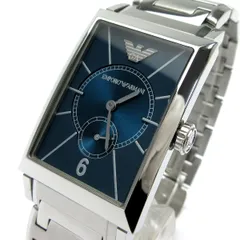 エンポリオアルマーニ レクタンギュラー メンズ ブルー文字盤 AR0140 時計 EMPORIO ARMANI AR-0140 クォーツ 稼動品