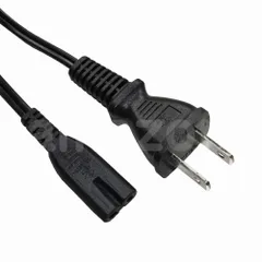 【大安売り】メガネ型 パソコン電源ケーブル 2P(メス)ーACコンセント 1.2m LC-12PW2(ブラック)