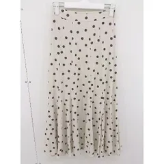 ◇ titivate ティティベイト リネン混 ドット柄 ロング フレア スカート サイズS ベージュ ブラック レディース  【中古】 【1203300004108】