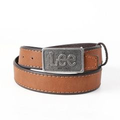 メンズベルト 人気ブランド Lee リー 極太 38mm ロゴプレート・バックル ジーンズ ベルト コニャック ライトブラウン 大きなサイズ USA直輸入  06016 送料無料