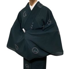 R-1328   着物　夏物　小紋　絽　緑　レディース　透け感あり　裄67.5センチ　身丈(背)：152.5センチ
