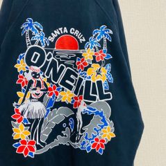 【超希少】90s O’NEILL SANTA CRUZ アロハプリント ラグラン スウェット サーフ オールドスケーター Y2K レトロ ヴィンテージ【FU000014】