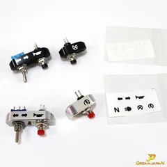 バイク ハンドル ミニスイッチ ＋トグルスイッチ ＋シールセット 汎用スイッチ 車検 ハンドル左右セット お得２個セット  / セル ウインカー ホーン等 【送料無料】