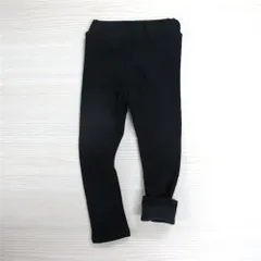 韓国子供服 裏起毛付きシンプルスリムロングレギンス スパッツ ウエストゴム 冬服 キッズ ボトムス ブラック