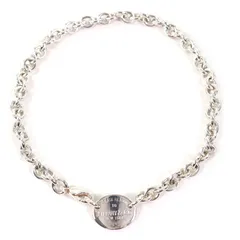 美品△TIFFANY&Co. ティファニー リターントゥティファニー SV925 オーバルタグ チョーカー ネックレス アクセサリー シルバー 重量53.1g レディース