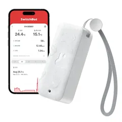 【熱中症対策】SwitchBot 防水温湿度計 Alexa 温度計 湿度計 - スイッチボット ワイヤレス 室内 屋外用 温湿度計 スマホで温度湿度管理 デジタル 高精度 コンパクト 温度 湿度 絶対湿度 異常通知 グラフ記録 スマートホーム Alexa Go