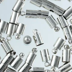カツラ　シルバー　5mm　50個　紐留め　金具　タッセルキャップ　AP2403のサムネイル