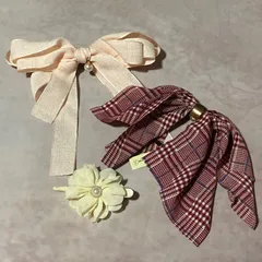 3個セット  新品未使用  ヘアゴム・バレッタ・ヘアピン　ピンク・茶系